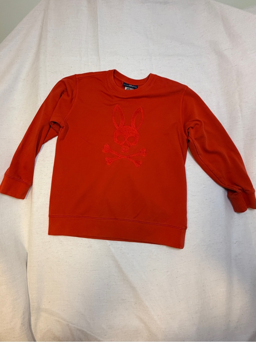 Psycho Bunny Men’s XL Red Tonal Embroidered Logo Cotton Crewneck Sweatshirt